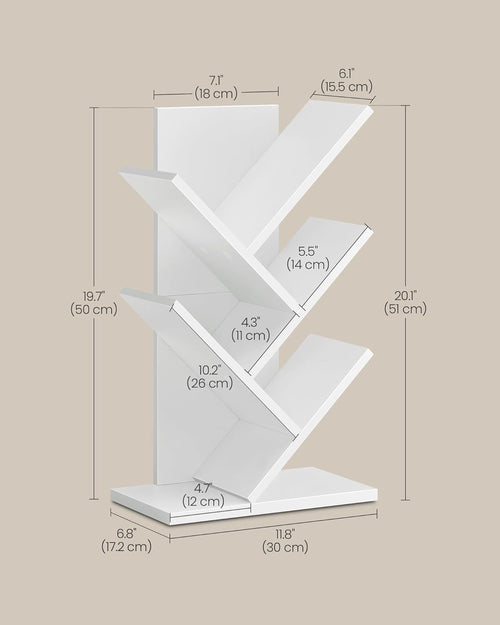 Five Tier Corner Tree Bookshelf Unit