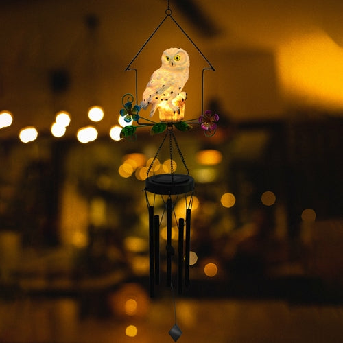 Outdoor Solar LED Owl Wind Chime