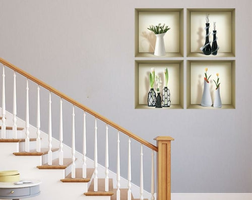 3D Niche Wall Art Decals - Set Of 4
