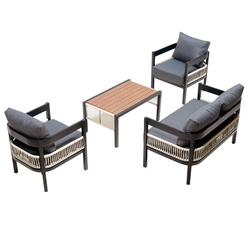 Outdoor Iron Sofa Set with A table