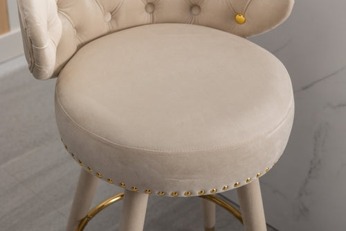 Counter Height Bar Stools Set of 2 for Kitchen Counter Solid Wood Legs