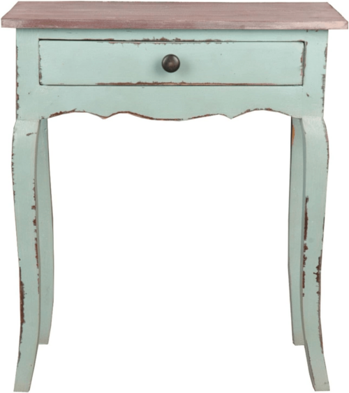 Cottage Table In Bahama Blue And Natural Limewash Wood
