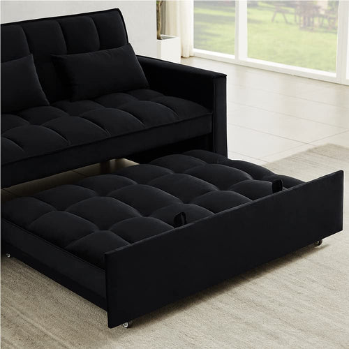 Velvet Adjustable Pull Out Sofa Bed
