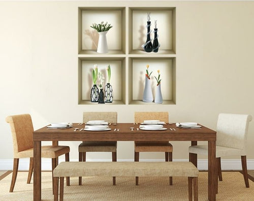 3D Niche Wall Art Decals - Set Of 4