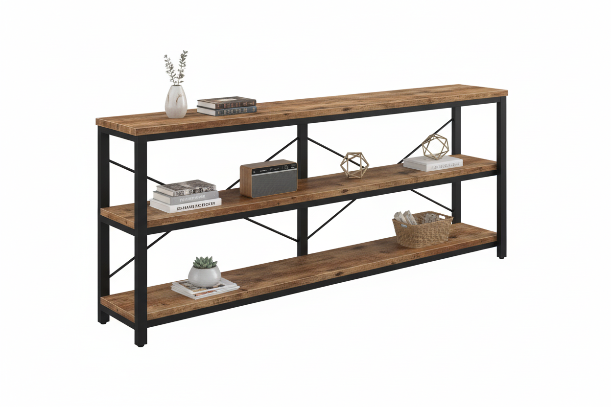 3-tier sofa table front view