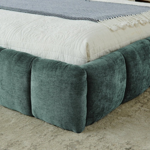 California King size Upholstered Bed Frame with Thick Fabric, Chenille