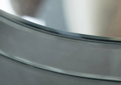 Silver End Table with a Mirror Top