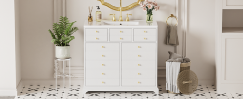 36'' Bathroom Vanity with Ceramic Sink Combo