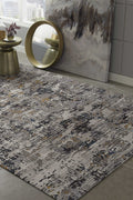 Grey Abstract Transitional Indoor Area Rug