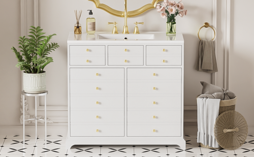 36'' Bathroom Vanity with Ceramic Sink Combo