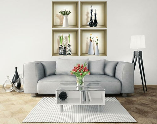 3D Niche Wall Art Decals - Set Of 4