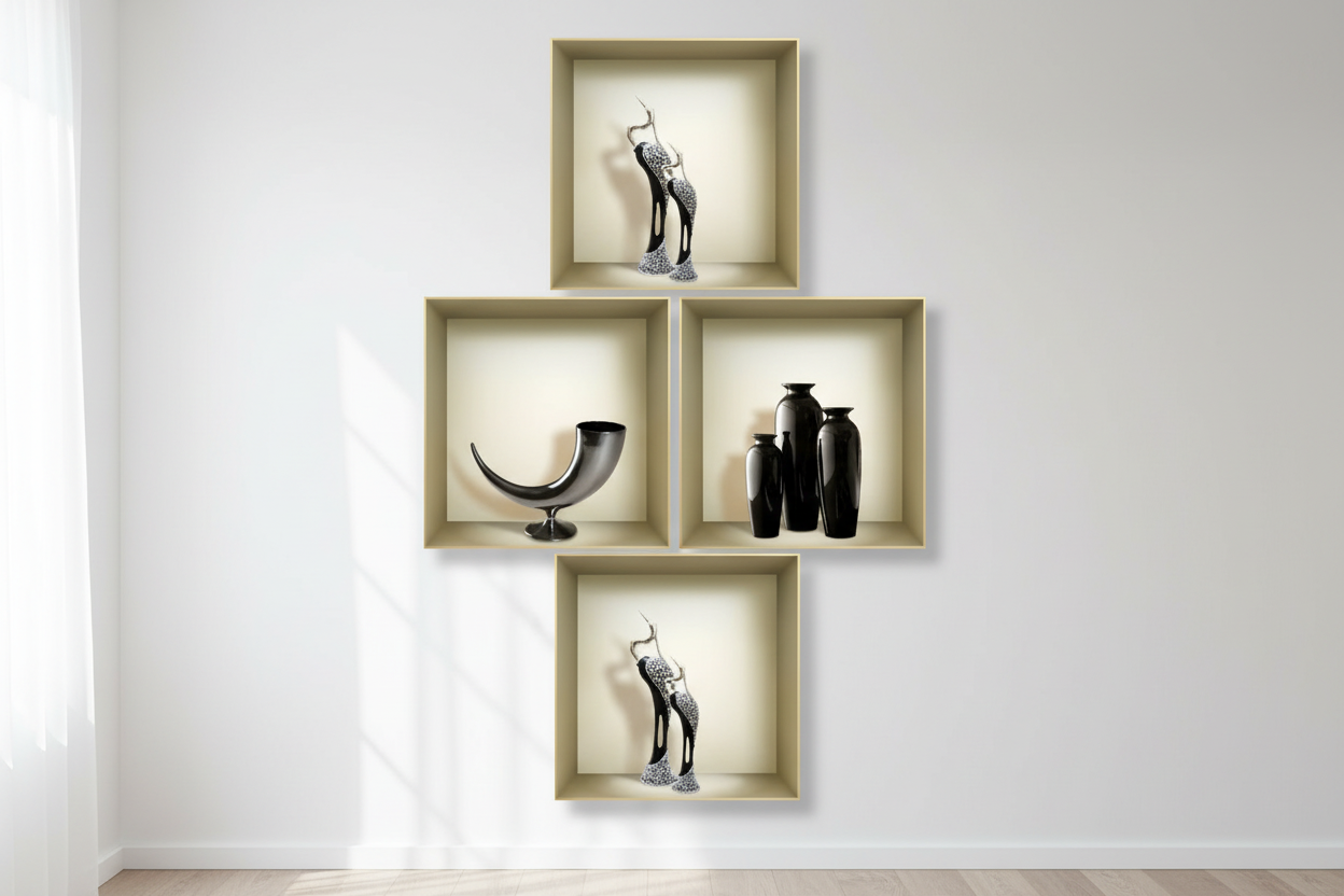 3D Niche Decals - Vertical Arrangement