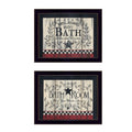 Set Of Two Hot Bath 9 Black Framed Bathroom Wall Art