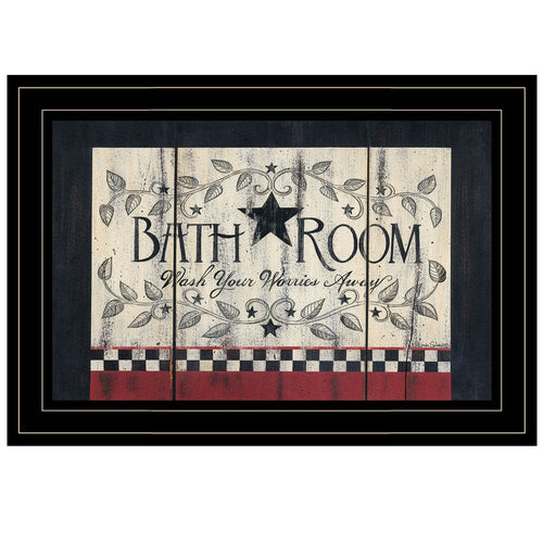 3 Black Framed Print Bathroom Wall Art