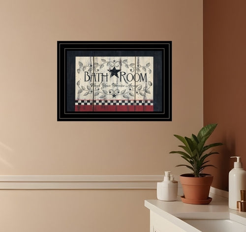 3 Black Framed Print Bathroom Wall Art