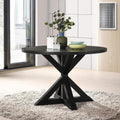48 Inch Square Black Oak Veneer Dining Table