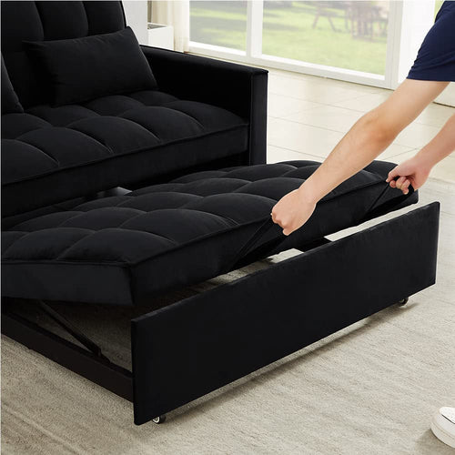 Velvet Adjustable Pull Out Sofa Bed