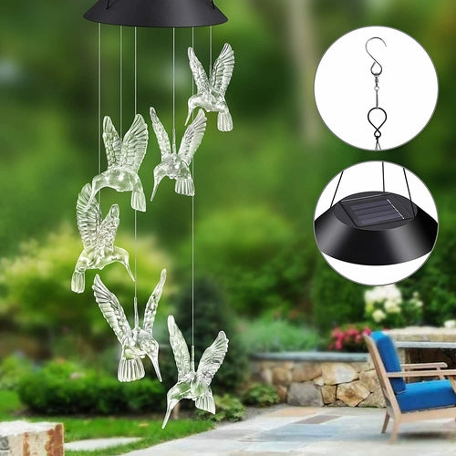 Outdoor solar LED Butterfly Wind Chime
