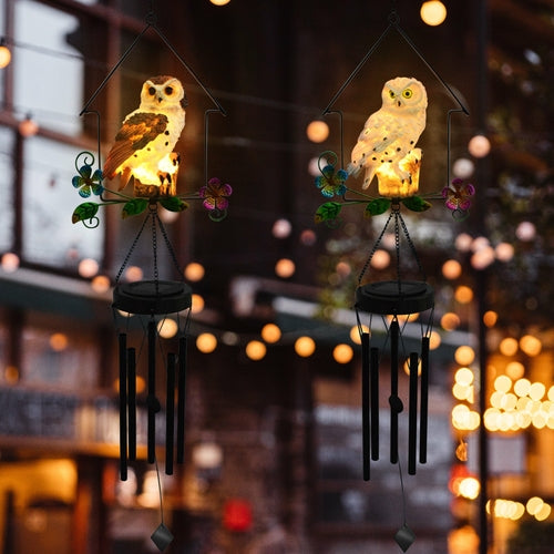 Outdoor Solar LED Owl Wind Chime