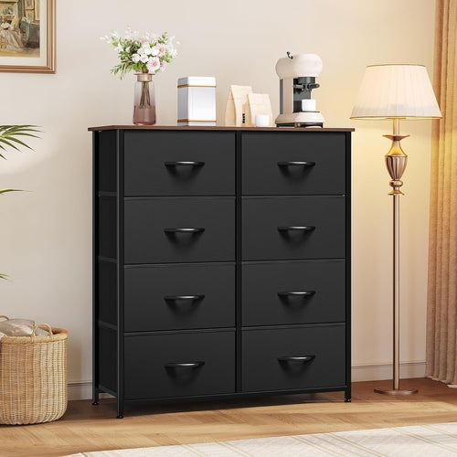 8-Drawer Tall Black Dresser