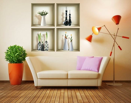3D Niche Wall Art Decals - Set Of 4