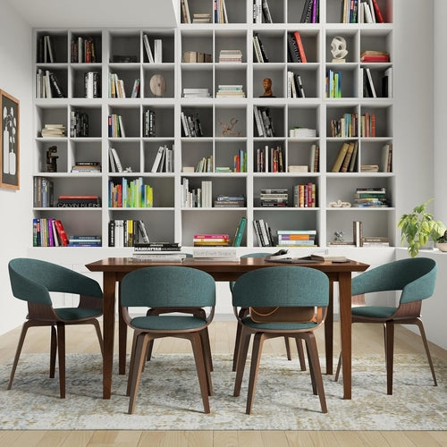 Turquoise Lowell Mid Century Bentwood Dining Chair