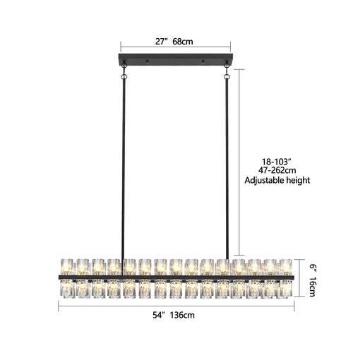 Rectangular Luxurious Crystal Chandelier