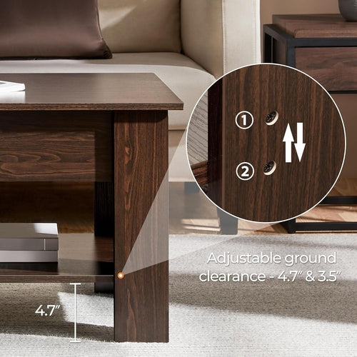 Lift Top Coffee Table with Hidden Compartment and Storage