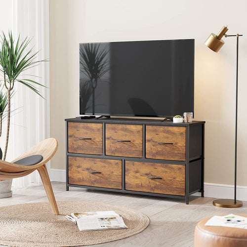 Rustic Wood 5 Drawer Dresser