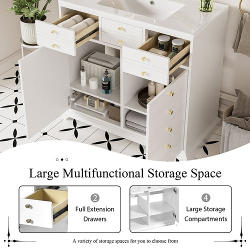 36'' Bathroom Vanity with Ceramic Sink Combo