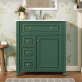 Bathroom Vanity Cabinet with Ceramic Sink Basin, 30 Inch, Storage