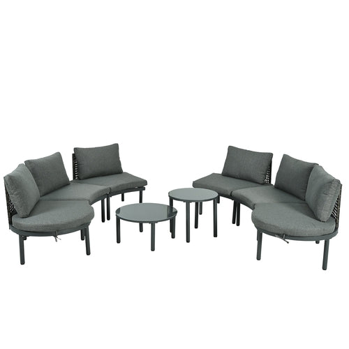 Half Moon 8-Piece Patio Sofa Furniture Set
