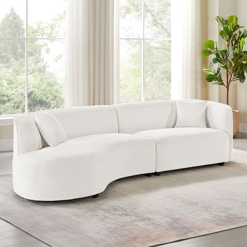Luxury Modern Style Living Room Upholstery Curved Sofa with Chaise