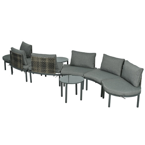 Half Moon 8-Piece Patio Sofa Furniture Set