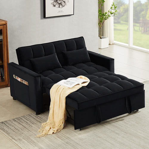Velvet Adjustable Pull Out Sofa Bed