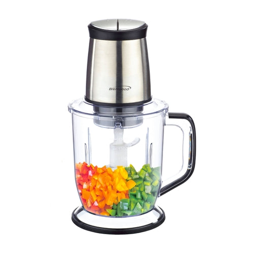 Stainless Steel Brentwood 300 Watt 4 Blade 6.5 Cups Food Processor