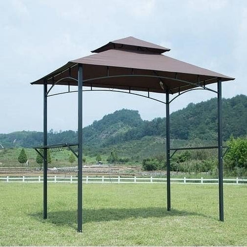 Steel Frame Outdoor Grill Gazebo with Vented Canopy