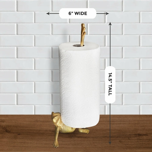 Gold Frog Paper Towel Holder