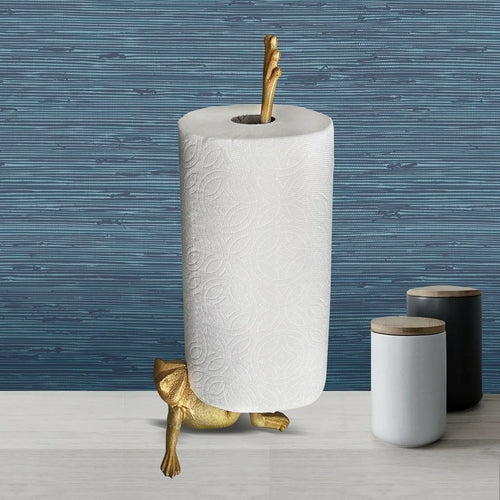 Gold Frog Paper Towel Holder