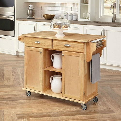 Kitchen Island Cart with Locking Casters