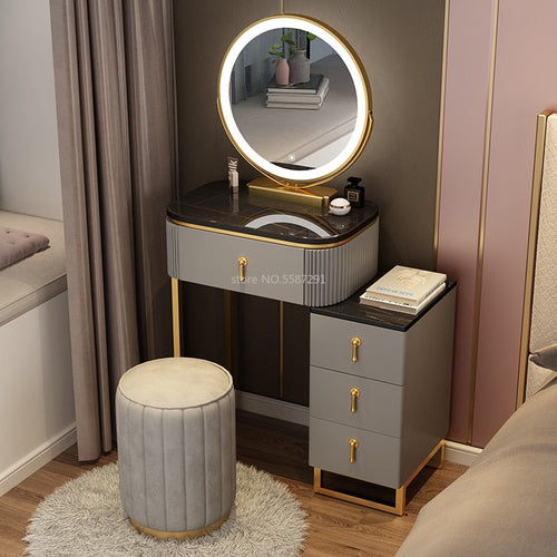 Makeup Dressing Table with Mirror Slate