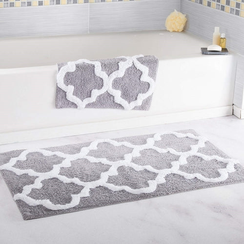 Bedford Home 2 Piece Trellis Bathroom Mat