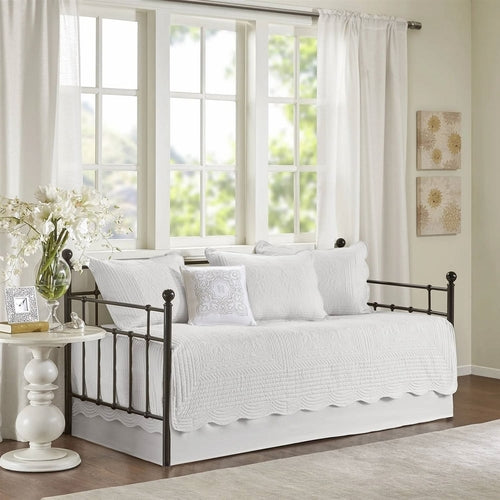 6-Piece Farmhouse White Daybed Cover Bedding Set
