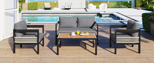 Outdoor Iron Sofa Set with A table