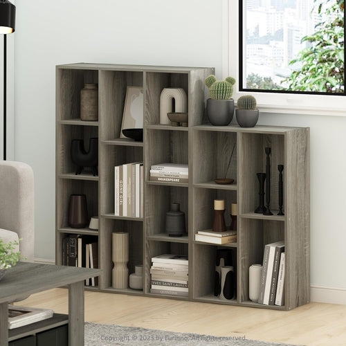 French Oak Luder 11-Cube Reversible Open Bookcase