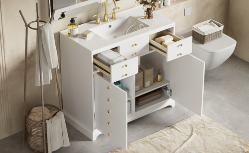 36'' Bathroom Vanity with Ceramic Sink Combo