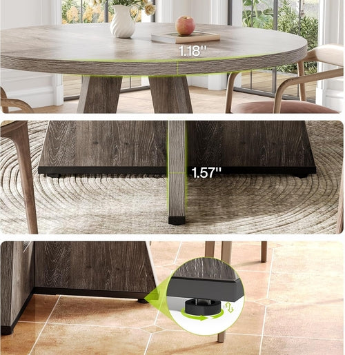 Grey Round Dining Table