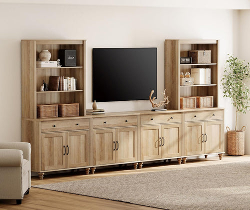 Farmhouse Entertainment Center with Bookshelves