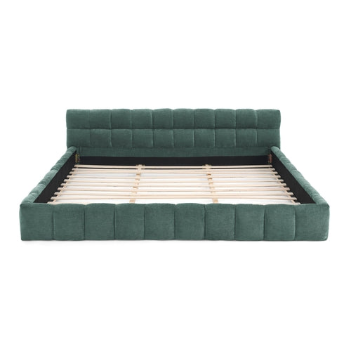 California King size Upholstered Bed Frame with Thick Fabric, Chenille