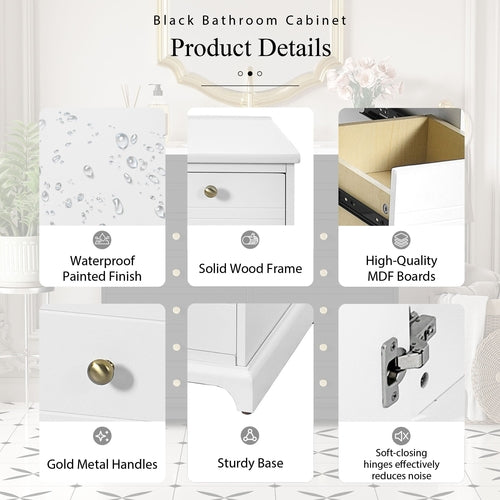 36'' Bathroom Vanity with Ceramic Sink Combo